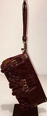 Auténtico Raro Bolso de Mano Muñequera Bolso sin asas de Cuero Marrón Kooba de Colección ¡Excelente! Foto 1 de 4