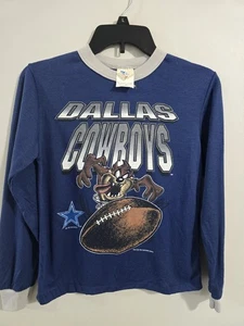 Vintage 1994 NFL Football Dallas Cowboys Taz Looney Tunes Shirt Youth L 12/14 - Picture 1 of 6