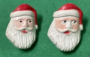 VINTAGE “SANTA” SCREW BACK EARRINGS  - Picture 1 of 12