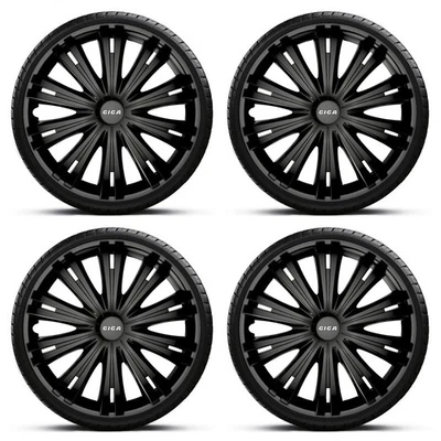 Wheel Trims 14" Black Hub Caps Wheel Covers Giga Fits Peugeot 206 - Image 1 of 4