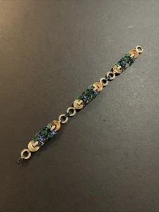 Vintage 1950 CROWN TRIFARI SAPPHIRE RHINESTONE JEWELED SYMPHONY BRACELET - Picture 1 of 8