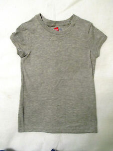 Girls Hanes Heather Gray Crew Neck T-Shirt - Size XS (4/5) - NWOT