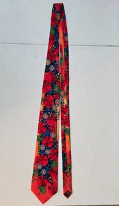 Vintage Rush Limbaugh 100% Silk Tie No Boundaries Lily Pad Red - Picture 1 of 3