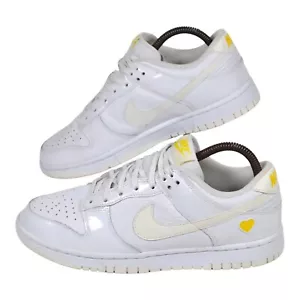 NIKE Dunk Low Valentine's Day White Shiny Patent Leather Trainers UK 6 EU 40 - Picture 1 of 17