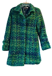 Desigual Green Nini Coat, size EUR 38beautiful silk floral lining. FREE SHIPPING - Picture 1 of 8