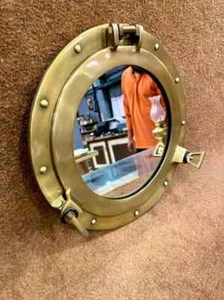 Barco rescatado antiguo vintage latón macizo pesado redondo ojo de buey ventana - Imagen 1 de 5