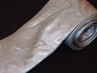 New Michael Kors Tie Silver Paisley Woven Luxury Designer Silk Jacquard Mens 