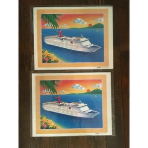 Pair Of 2 Carnival Cruise Lines "Jubilee” Souvenir Placemat 11" x 14" Laminated - Picture 1 of 7