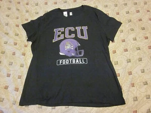 NEW ECU EAST CAROLINA UNIVERSITY PIRATES FOOTBALL T SHIRT Black Womens XL - Picture 1 of 8