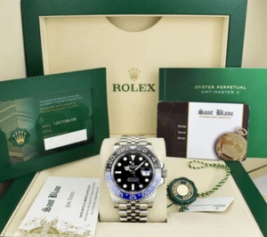 ROLEX - Stainless Steel GMT Master II Batgirl CARD 126710 BLNR - SANT BLANC - Picture 1 of 7