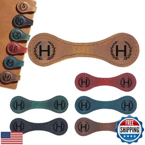 Magnetic Leather Bookmark with 26 Initial for Reading Women,Personalized Magn - Picture 1 of 5