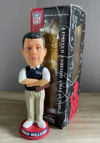 Coach GREGG WILLIAMS Buffalo Bills NFL Coaches Club Bobblehead NIB! Cover