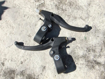 Palancas de freno de cuatro dedos de resina izquierda/derecha usadas Old School, negras Foto 1 de 2
