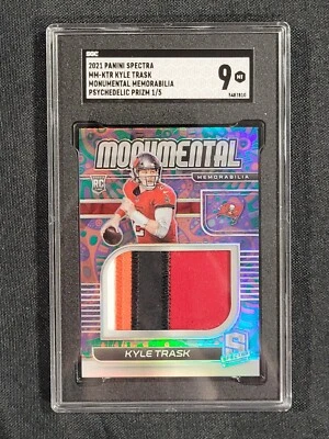 2021 Spectra Monumental Memorabilia Psychedelic Kyle Trask RC SGC 9 1/5  61223 - Image 1 of 2