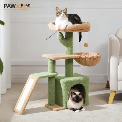 PAWZ Road 31.5" Cat Tree for Indoor Small Cat with Scratching Post Hammock Ramp  - Image 1 of 4