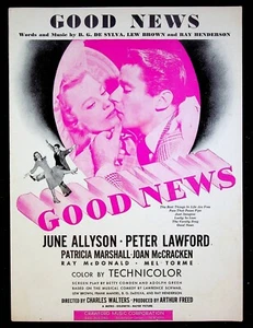 1947 Good News w/ June Allyson Peter Lawford Movie Theme Song Sheet Music - Picture 1 of 3