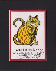 NEW ORLEANS CHILI PEPPER KITTY print Feline ART Jamie Hayes 8x10 SIGNED TABASCO - Picture 1 of 1