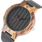 Wooden Weave Quartz Watch: Men/Women Fashion Bambu Wood Design Black Band & Face