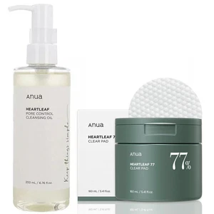 Anua Heartleaf 77 Clear Pad 160ml + Heartleaf Pore Control Cleansing Oil 200ml