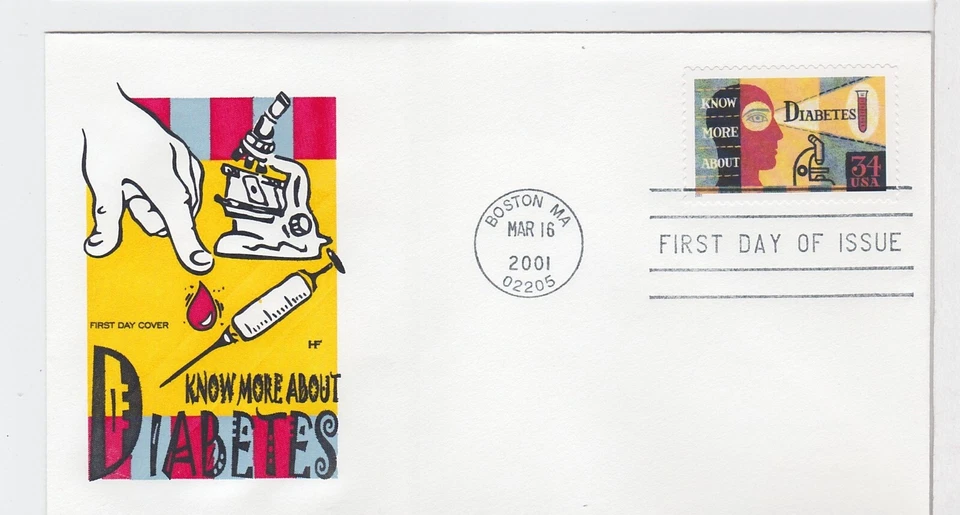 TurtlesTradingPost- Diabetes Awareness- 2001 #3503 FDC- Farnam Cachet - Image 1 of 1