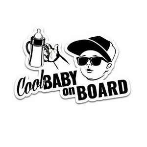 Cool Baby on Board Aufkleber 9,7x7cm Sticker Kind Auto Folie Mädchen R118-01 - Bild 1 von 7