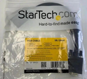 StarTech 1f/30cm Coax High Resolution Monitor VGA Cable - HD15 M/M HD15 to - Picture 1 of 2