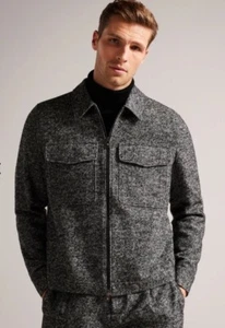 Brandneu mit Etikett Herren TED BAKER Pabay Wolljacke mit Reißverschluss Größe 4 = L UVP £245 - Bild 1 von 8