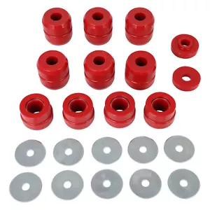 Body Mount Bushings Insert Red 22-Piece Kit FOR 1987-1996 Jeep Wrangler YJ - Picture 1 of 9