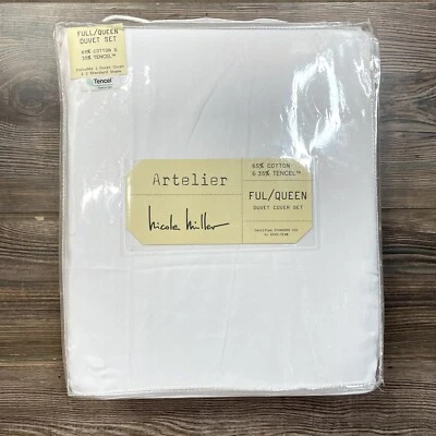 Nicole Miller Artelier Cotton Tencel Queen 3-Piece Duvet Plus Two Shams NWT - Image 1 of 4