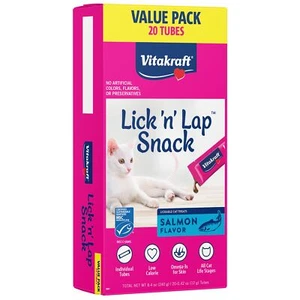 Lick 'n' Lap Snack with Salmon Cat Treat, Value-Pack 20pk - Picture 1 of 6