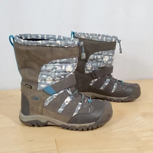 Keen Winterport Neo DT Waterproof Boot Sz 4 Yeti Print Steel Gray Brilliant Blue - Picture 1 of 9