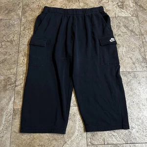 Nike Sweatpants Men’s 2XL Black Baggy Fleece Cargo Sweatpants Vtg 90s - Picture 1 of 6