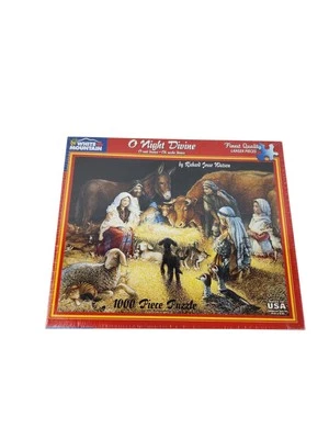 Nuevo Rompecabezas de Montaña Blanco Sellado "O Night Divine" 1000 Piezas Foto 1 de 4