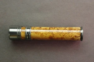 FLY ROD REEL SEAT Masur Birch 11305 Blued Nickel Silver Cap and Ring - Picture 1 of 4