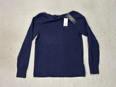 Suéter Banana Republic para mujer pequeño azul mezcla merino atado pulóver tejido Foto 1 de 4