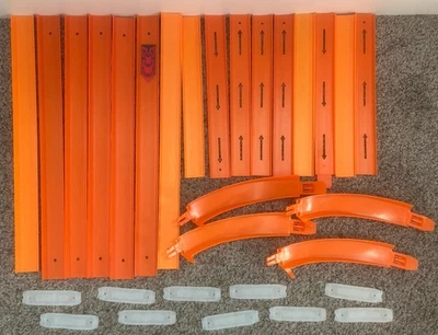 VINTAGE Hot Wheels Track Curves Connectors LOT Straight Track Orange Long 30 Pcs - Image 1 of 4