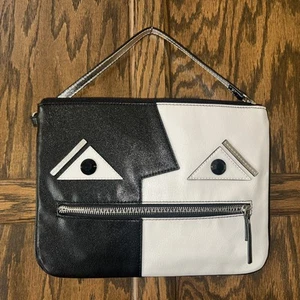 Nine West Black and White Purse Bag, Clutch, Short Strap - Picture 1 of 3