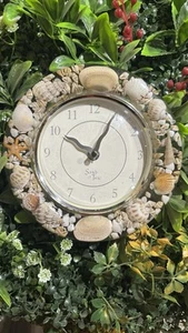 Vintage Beach Theme, Sands of Time/Lucite/Seashell/Starfish/8 in Wall Clock - Picture 1 of 5