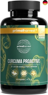 Primal Harvest Curcuma Proactiv 60 Kapseln mit Bio Curcuma Curcuma Extrakt 95?% - Bild 1 von 4