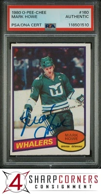 1980 O-PEE-CHEE #160 MARK HOWE HOF PSA AUTHENTIC DNA AUTO - Image 1 of 3