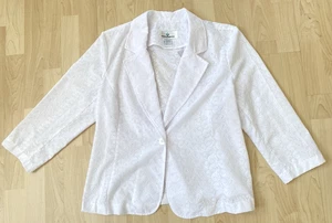 Blazer Top Erin London Para Mujer L Blanco Ojales Cottagecore Bordado con Botones - Imagen 1 de 6