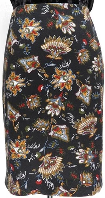 Falda lápiz elástica floral cachemir L hasta la rodilla Macy's Grace Elements para mujer Foto 1 de 4