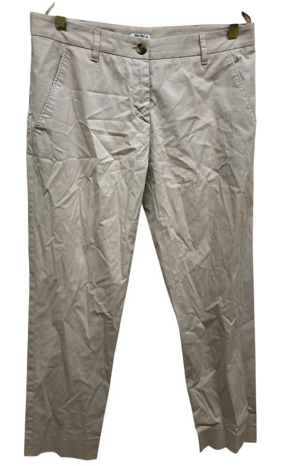 MIU MIU Pants Women’s Beige Italy READ - Image 1 of 4