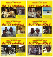BOTTE DI NATALE FOTOBUSTE 6 PZ. TERENCE HILL BUD SPENCER TROUBLEMAKER LOBBY CARD