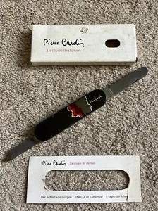 NEW VINTAGE Pierre Cardin Solingen LA SOL 2 Blade Knife BLACK RED GERMANY PC 26 - Picture 1 of 18