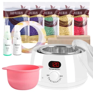 Waxing Kit Wax Heater Warmer Pot Machine Beans Stick Set Strips Hair Removal New - Picture 1 of 11