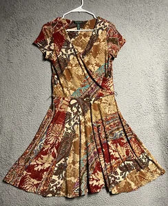 Lauren RALPH LAUREN Womens M Multi-Colors Paisley Abstract Sheath Dress Preppy - Picture 1 of 23