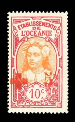 [FRENCH POLYNESIA] 1915: 10c + 5c SC B4 / Inverted ‘c’ (MNH) - Image 1 of 2