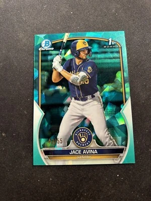2023 Bowman Sapphire Edition Chrome Prospects Aqua /55 Jace Avina #BCP-150 - Image 1 of 2