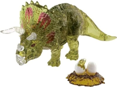 Crystal Puzzle Triceratops Green 61 Pieces 3D Jigsaw Puzzle Beverly 50286 - Image 1 of 4